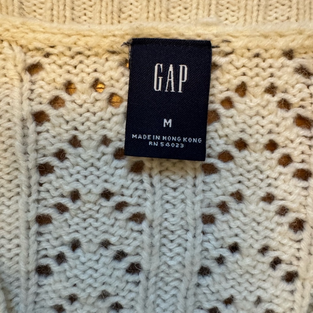 Y2K Vintage GAP Cream Cable Knit Cardigan Longline Alpaca Wool Cottagecore Boho - Picture 3 of 10